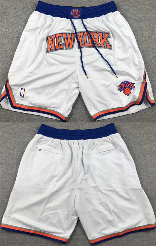 Mens New Yok Knicks White Shorts->nba shorts->NBA Jersey